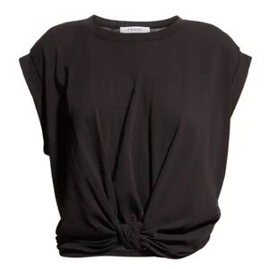 Frame Denim Women's Black Knot-Detail Muscle Tee size Small EUC